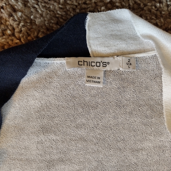 Chicos Ella Colorblock Open Front Long Sleeve Cardigan NWOT - Picture 6 of 12